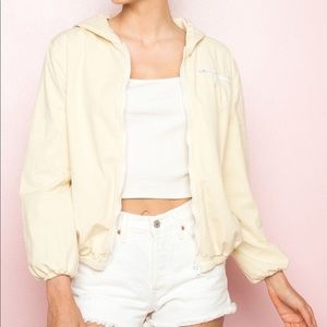 Brandy Melville Light Yellow Windbreaker Jacket